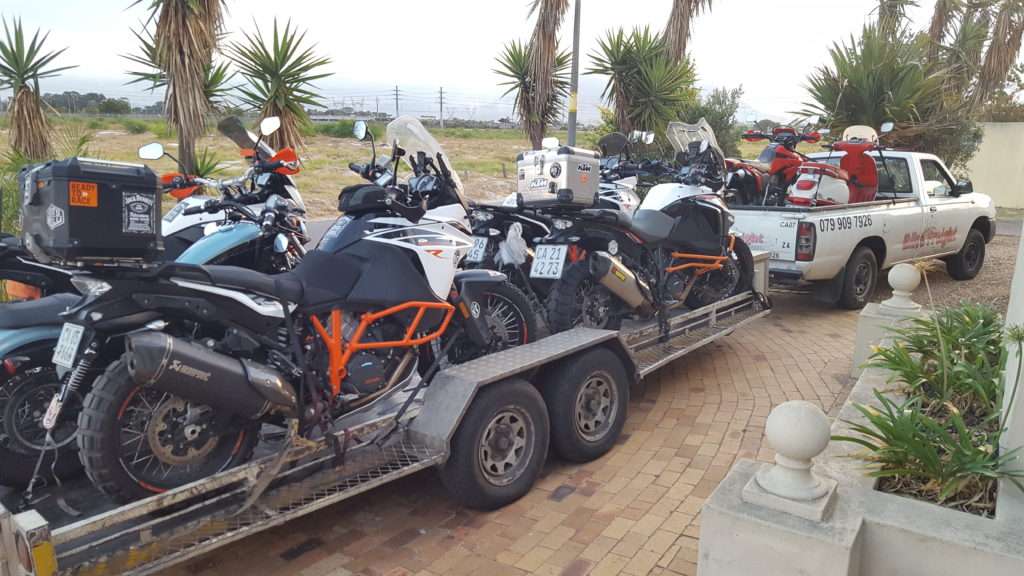 Motorcycle transport Trip 408 Loading up